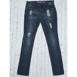 Blues Society - Dark Distressed Skinny Jeans